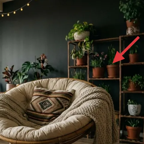 terracotta planters on plant shelf