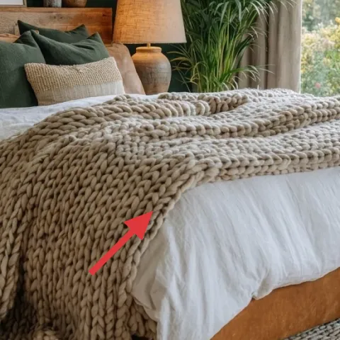 Chunky knit throw blanket