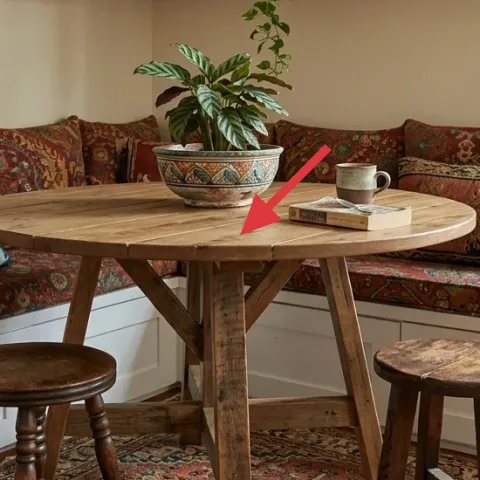 wooden coffee table with angled legs