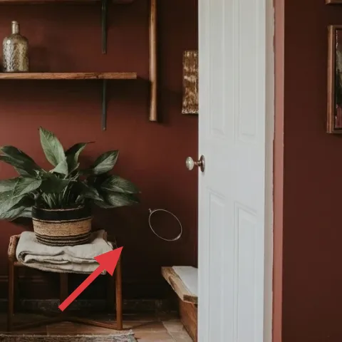 Potted plant in woven basket
