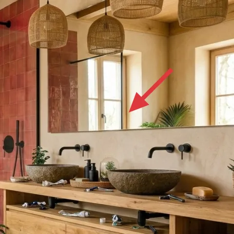 long wall mirrors above vanity