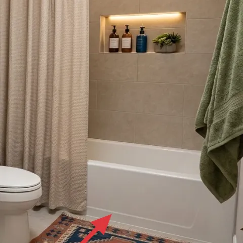 patterned bath rug