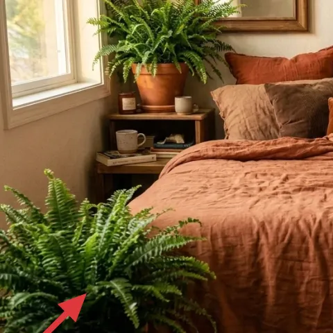large indoor fern plant in terracotta pot