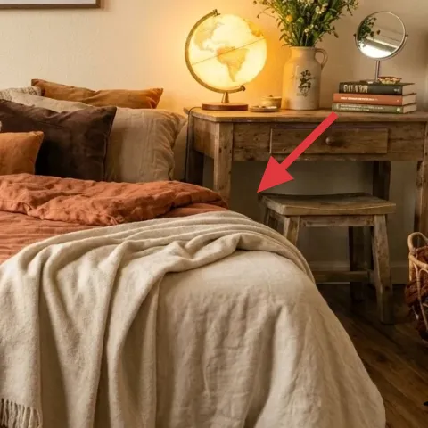 weathered bedside console table
