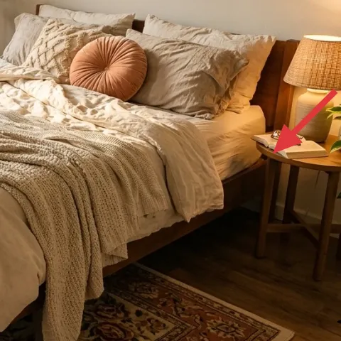 plug-in table lamp with fabric shade