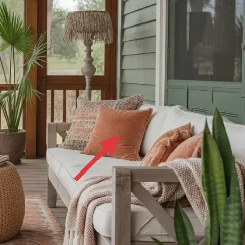 orange throw pillow