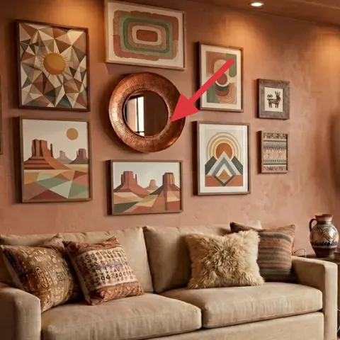 round woven wall mirror
