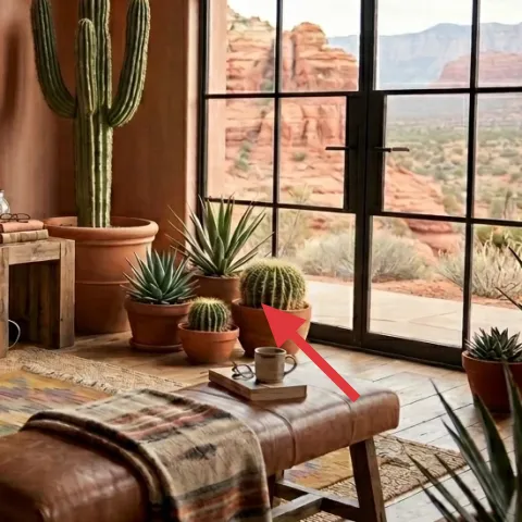 terracotta plant pots set (on floor by window)