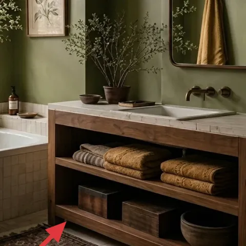 Bath rug on the floor