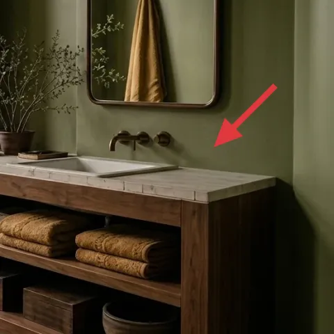 Bathroom faucet on the vanity