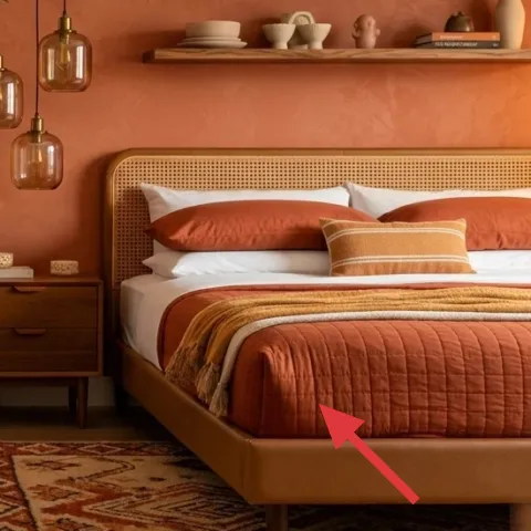 rust orange quilt/comforter