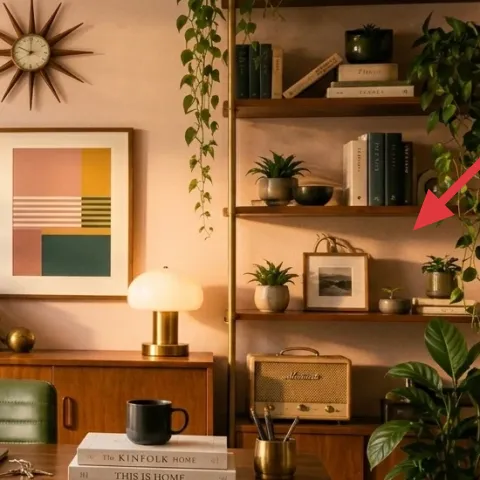 two potted plants on the shelf