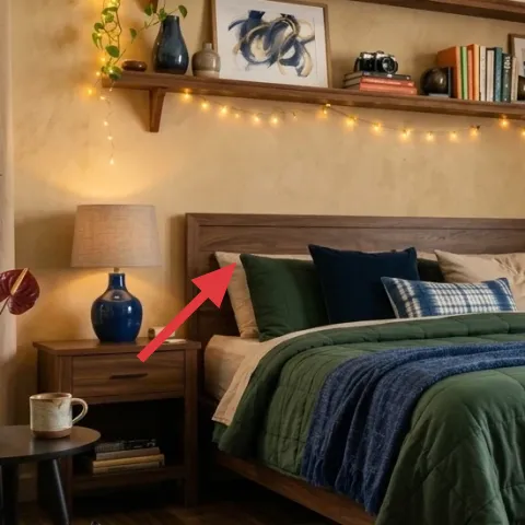 Plug-in table lamp with fabric shade