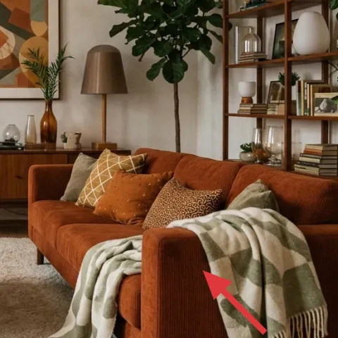orange throw blanket