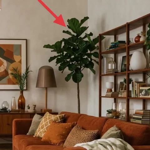 floor vase planter with leafy plant
