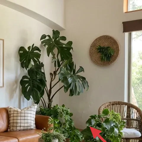 small plant in a white pot on the coffee table