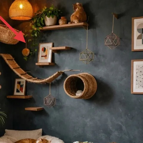 macramé-style wall hanging hammock