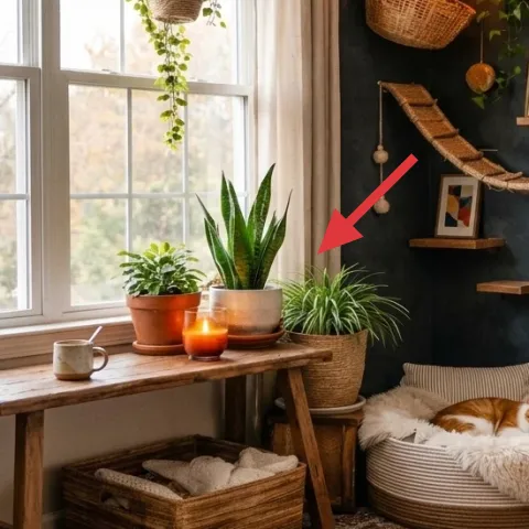 multiple potted plants on the wooden table