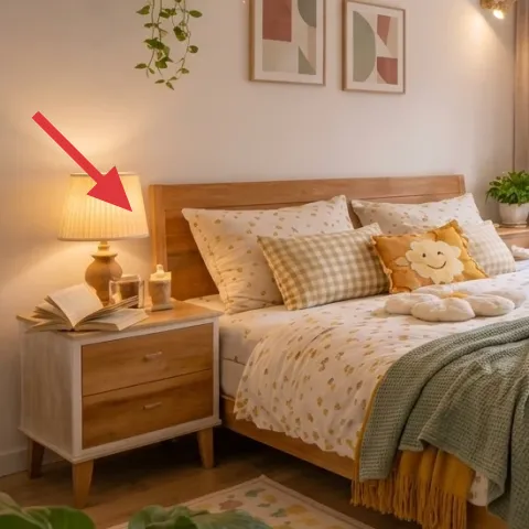 plug-in table lamp with linen shade