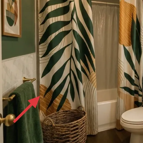 green bath towel