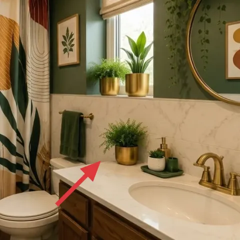 small potted plant in gold planter