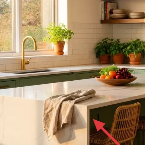 Folded linen dish towel