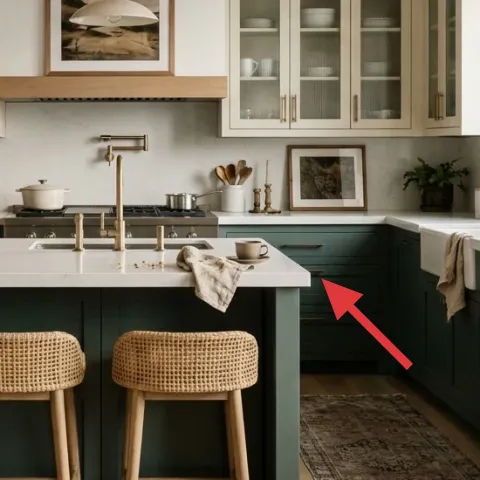 Tea towel on kitchen counter