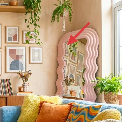pink wavy mirror