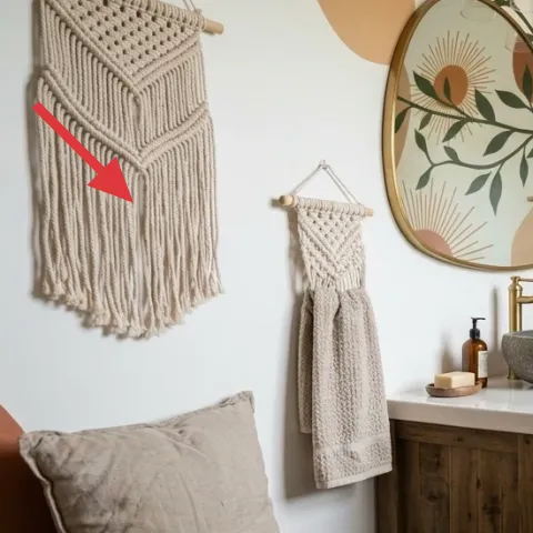 Macramé wall hanging (left)