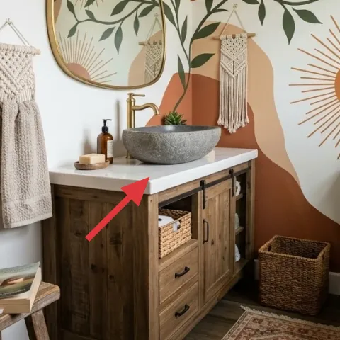Small decorative tray on vanity