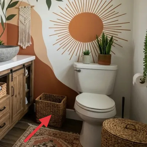Woven storage baskets (stacked)