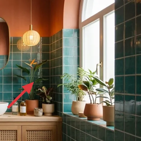 potted plant on right