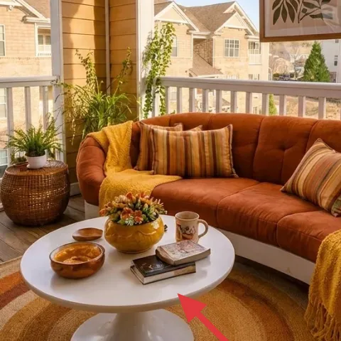 Woven area rug (brown and tan)