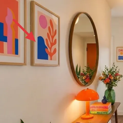 Framed colorful abstract print 1