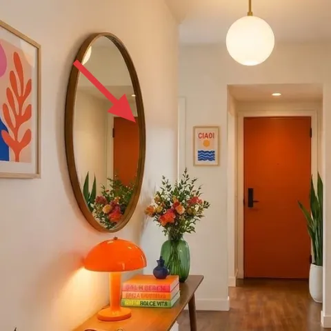 Oval wall mirror