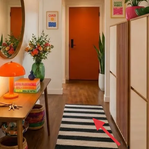 Striped area rug runner