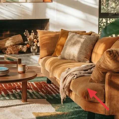 Throw blanket on the sofa