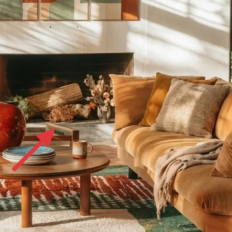 Floor vase on the coffee table