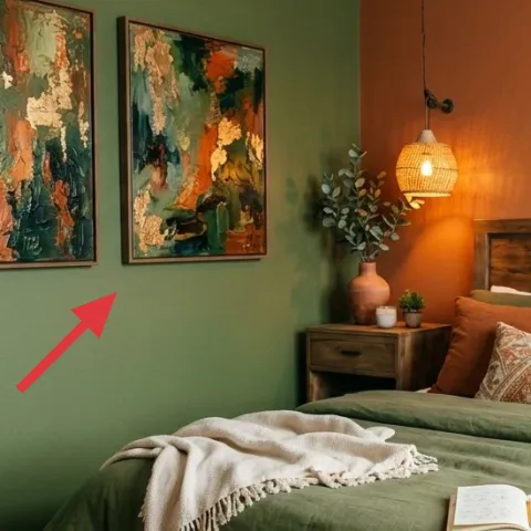 Olive-green wall paint