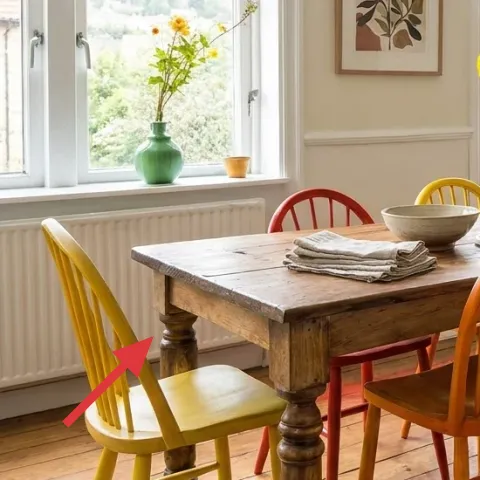 yellow wooden dining chair