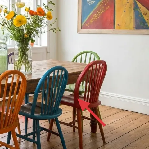 blue wooden dining chair