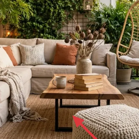 natural-fiber area rug (tan, textured)