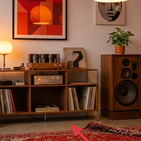 red patterned area rug