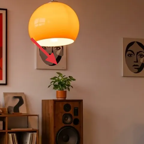 framed face print on the wall (right side)