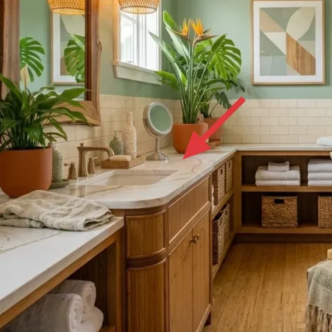 Small decorative tray on the countertop