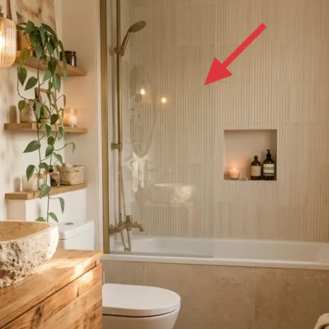 Small wall shelf (behind vanity)