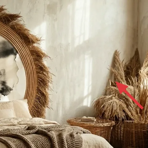 dried pampas grass bundles in vases