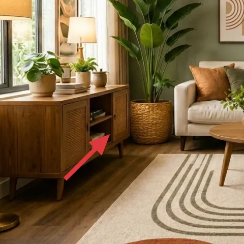 wood sideboard/cabinet (left)