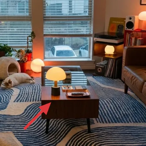 striped area rug (8×10 look)