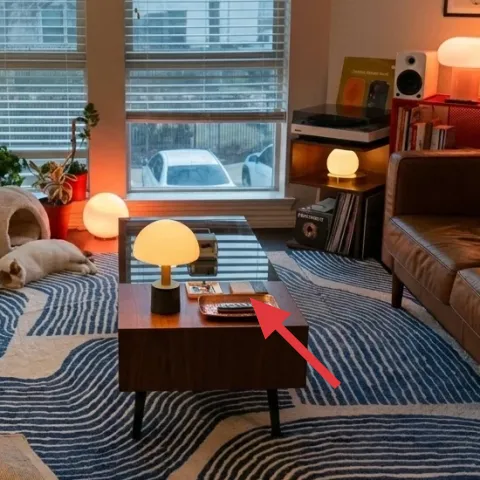 decorative tray on coffee table